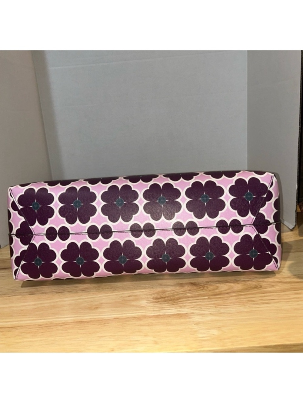 Floral Print Purple Tote Bag - Picture 6 of 15